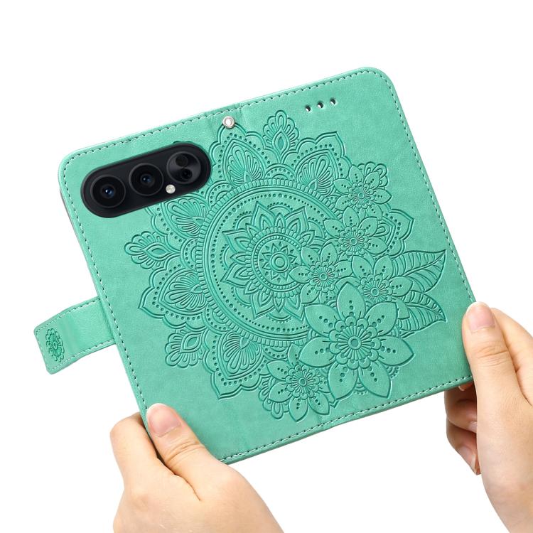 For Honor 500 / 500 Pro Global 155.8mm Seven-petal Flowers Embossing Leather Phone Case