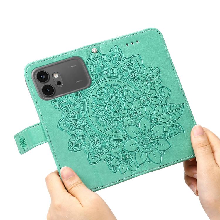 For Honor 600 Global / 600 Pro Global Seven-petal Flowers Embossing Leather Phone Case