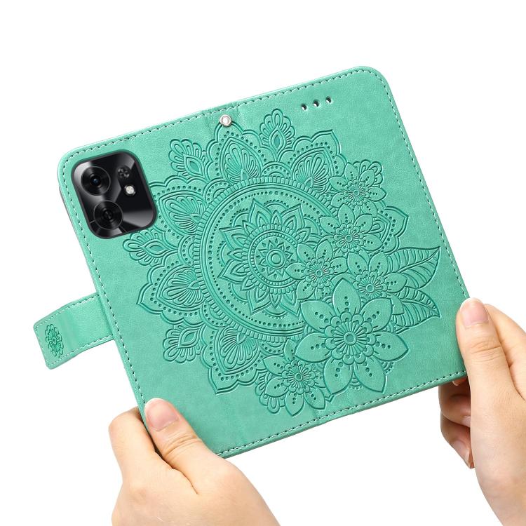 For Honor X6d 5G / Play 60A 5G Seven-petal Flowers Embossing Leather Phone Case