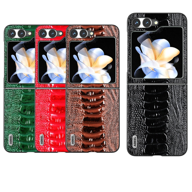 For Samsung Galaxy Z Flip6 / Flip7 FE ABEEL Genuine Leather Weilai Series Phone Case