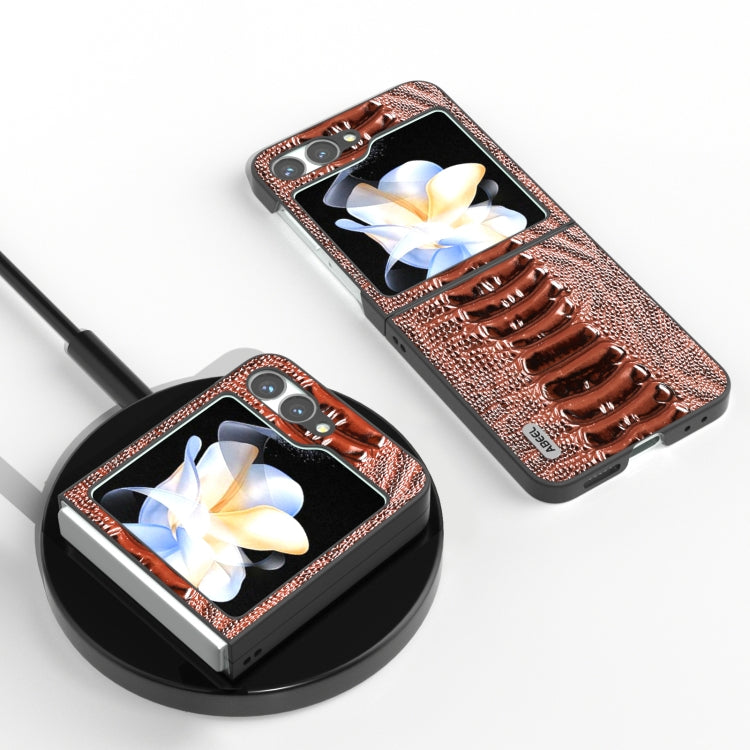 For Samsung Galaxy Z Flip6 / Flip7 FE ABEEL Genuine Leather Weilai Series Phone Case