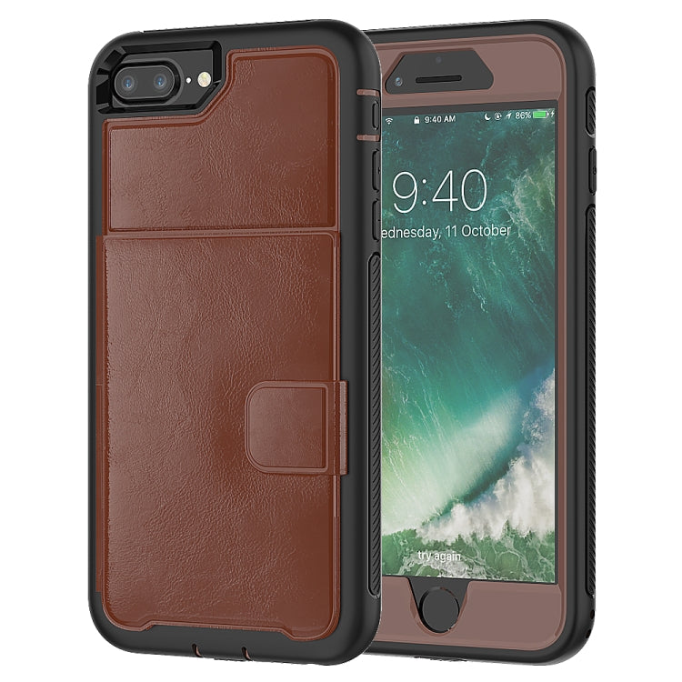 For iPhone 7 Plus / 8 Plus Shockproof PC + TPU + PU Leather Protective Case with Holder & Card Slot & Wallet