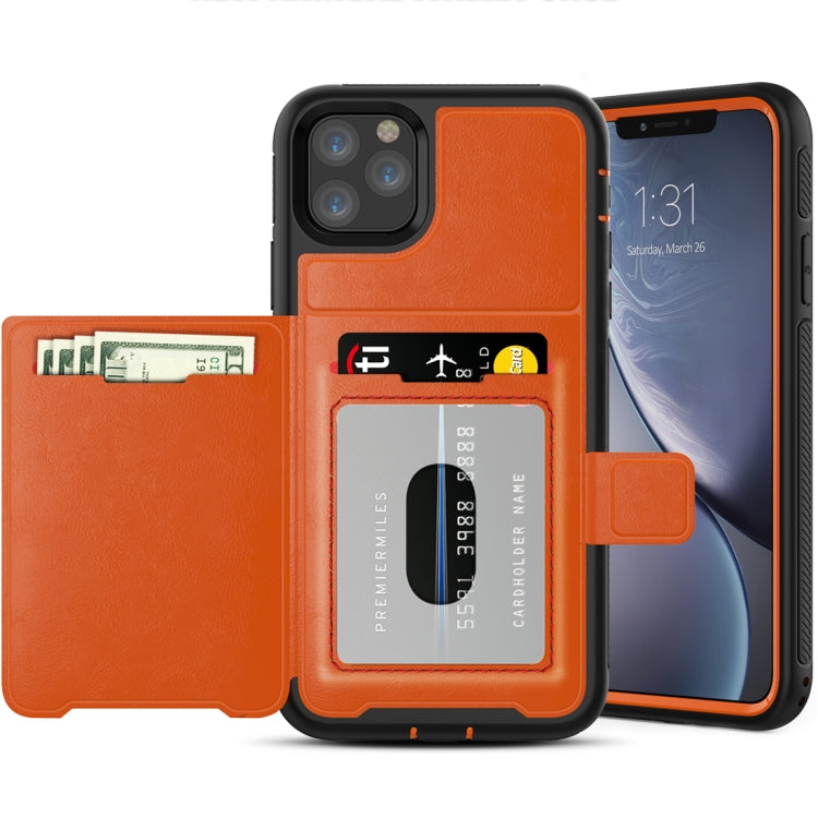 For iPhone 11 Pro Max Shockproof PC + TPU + PU Leather Protective Case with Holder & Card Slot & Wallet