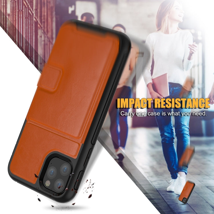For iPhone 11 Pro Max Shockproof PC + TPU + PU Leather Protective Case with Holder & Card Slot & Wallet