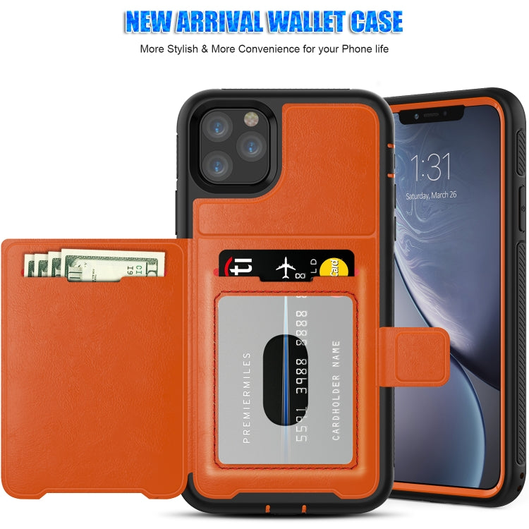 For iPhone 11 Pro Max Shockproof PC + TPU + PU Leather Protective Case with Holder & Card Slot & Wallet