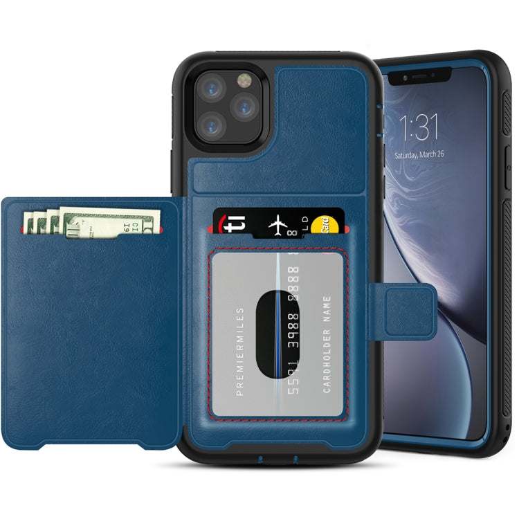 For iPhone 11 Pro Max Shockproof PC + TPU + PU Leather Protective Case with Holder & Card Slot & Wallet