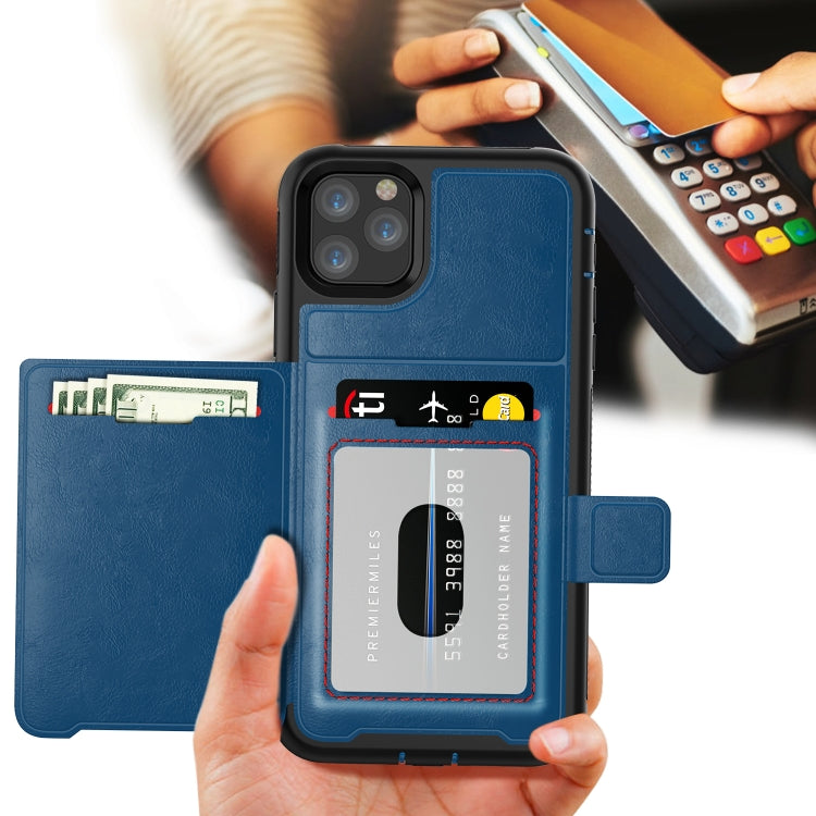 For iPhone 11 Pro Max Shockproof PC + TPU + PU Leather Protective Case with Holder & Card Slot & Wallet
