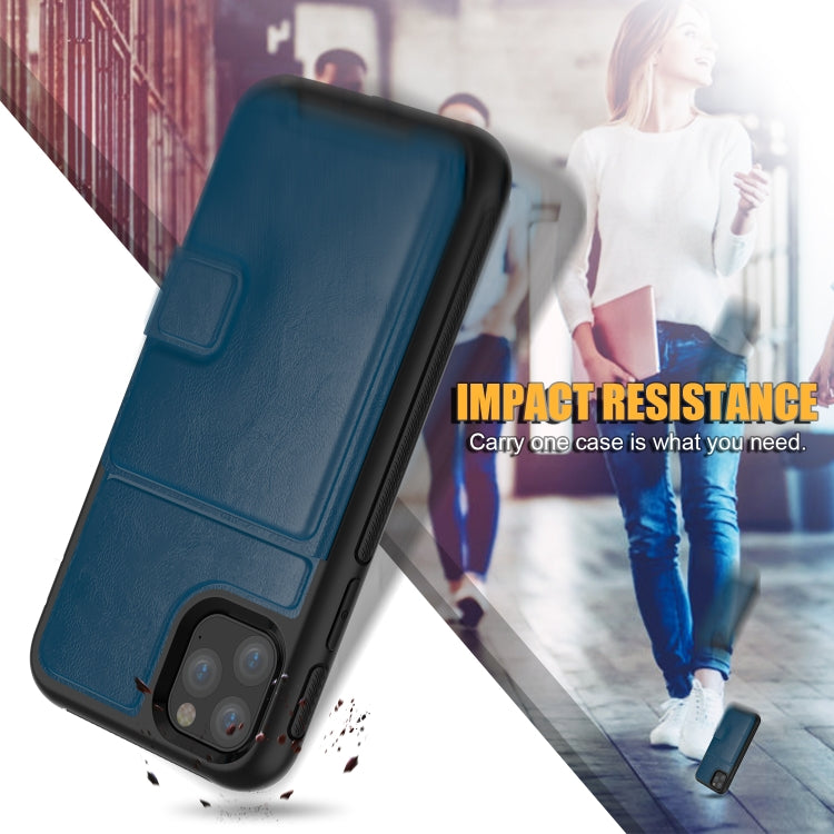 For iPhone 11 Pro Max Shockproof PC + TPU + PU Leather Protective Case with Holder & Card Slot & Wallet