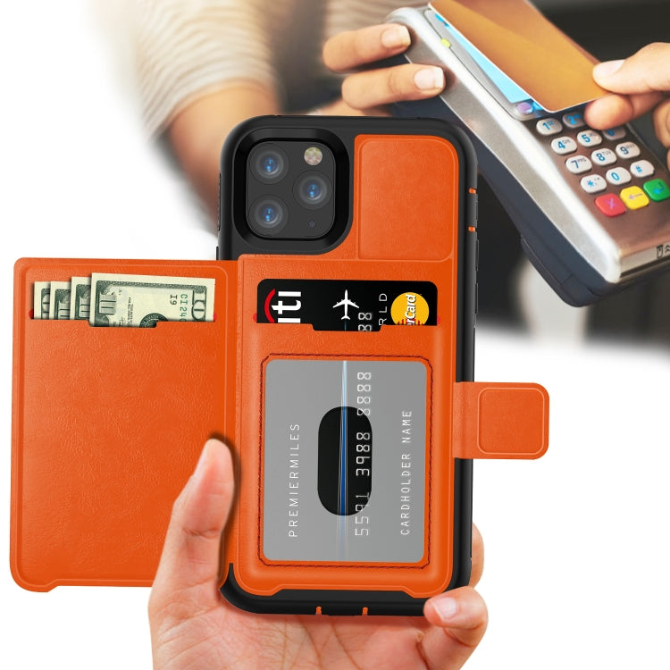 For iPhone 11 Pro Shockproof PC + TPU + PU Leather Protective Case with Holder & Card Slot & Wallet