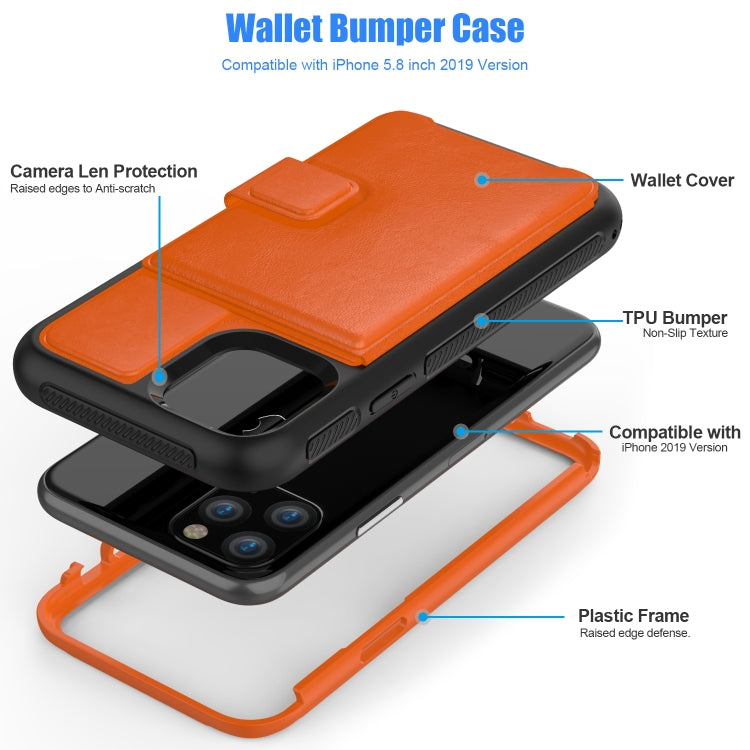 For iPhone 11 Pro Shockproof PC + TPU + PU Leather Protective Case with Holder & Card Slot & Wallet
