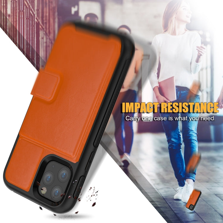 For iPhone 11 Pro Shockproof PC + TPU + PU Leather Protective Case with Holder & Card Slot & Wallet
