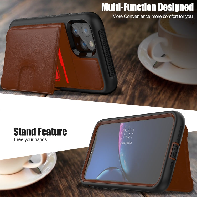 For iPhone 11 Pro Shockproof PC + TPU + PU Leather Protective Case with Holder & Card Slot & Wallet