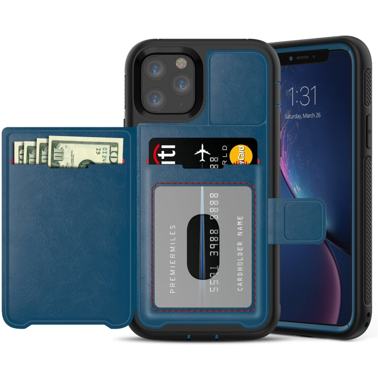 For iPhone 11 Pro Shockproof PC + TPU + PU Leather Protective Case with Holder & Card Slot & Wallet