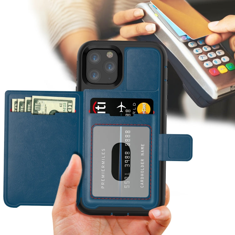 For iPhone 11 Pro Shockproof PC + TPU + PU Leather Protective Case with Holder & Card Slot & Wallet