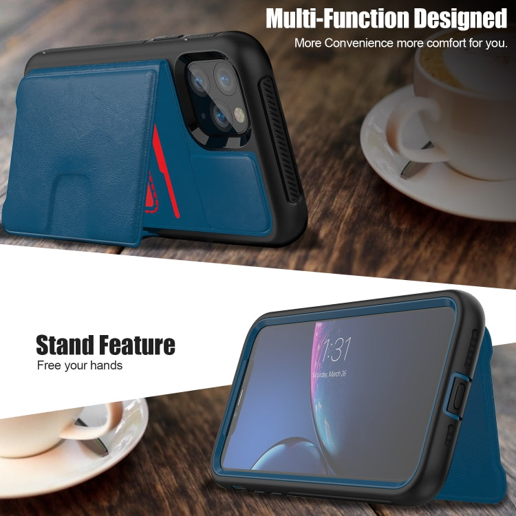 For iPhone 11 Pro Shockproof PC + TPU + PU Leather Protective Case with Holder & Card Slot & Wallet