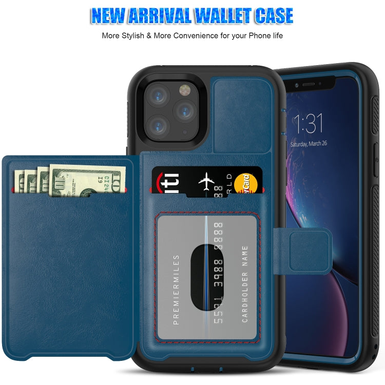 For iPhone 11 Pro Shockproof PC + TPU + PU Leather Protective Case with Holder & Card Slot & Wallet