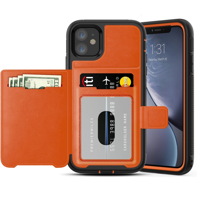 For iPhone 11 Shockproof PC + TPU + PU Leather Protective Case with Holder & Card Slot & Wallet