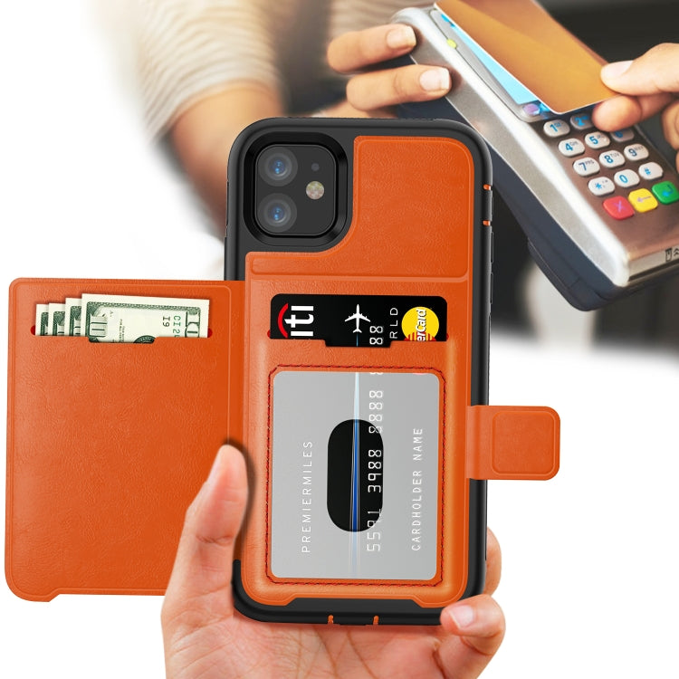 For iPhone 11 Shockproof PC + TPU + PU Leather Protective Case with Holder & Card Slot & Wallet