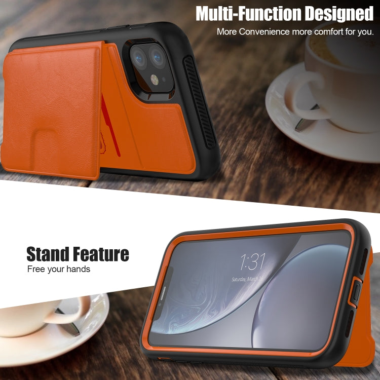 For iPhone 11 Shockproof PC + TPU + PU Leather Protective Case with Holder & Card Slot & Wallet