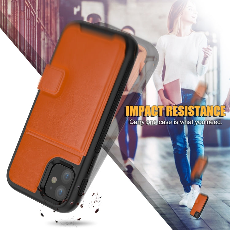 For iPhone 11 Shockproof PC + TPU + PU Leather Protective Case with Holder & Card Slot & Wallet