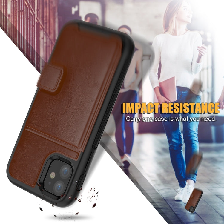For iPhone 11 Shockproof PC + TPU + PU Leather Protective Case with Holder & Card Slot & Wallet