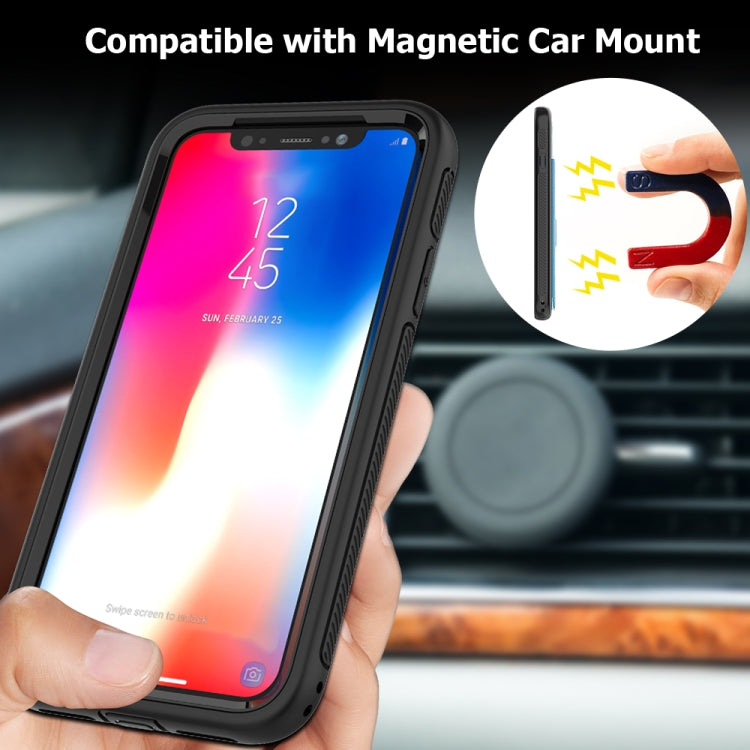 For iPhone X Shockproof PC + TPU + PU Leather Protective Case with Holder & Card Slot & Wallet