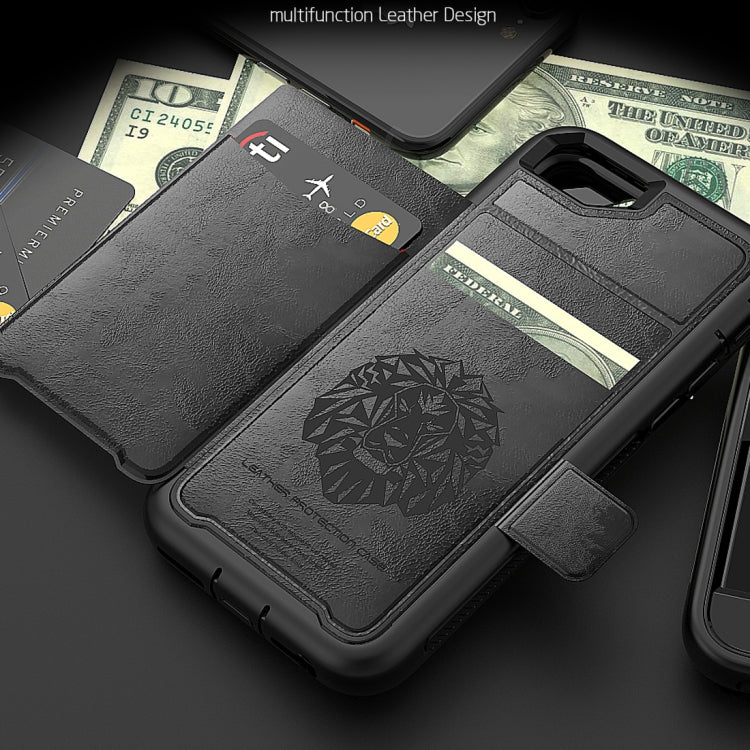 For iPhone 6 Shockproof PC + TPU + PU Leather Protective Case with Holder & Card Slot & Wallet