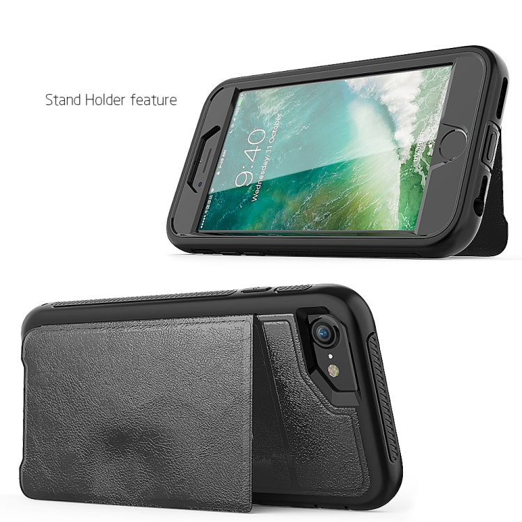For iPhone 6 Shockproof PC + TPU + PU Leather Protective Case with Holder & Card Slot & Wallet