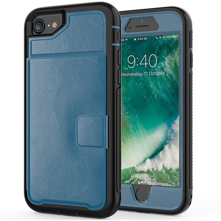 For iPhone SE 2022 / SE 2020 / 8 / 7 Shockproof PC + TPU + PU Leather Protective Case with Holder & Card Slot & Wallet