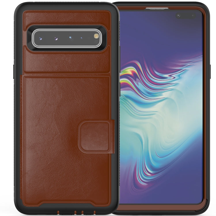 For Samsung Galaxy S10 5G Shockproof PC + TPU + PU Leather Protective Case with Holder & Card Slot & Wallet
