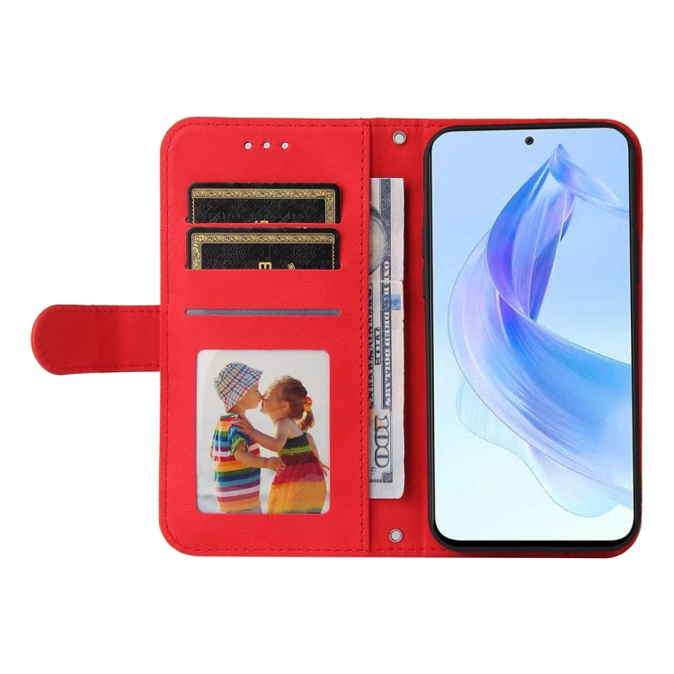 For Honor X50i 5G Skin Feel Life Tree Metal Button Leather Phone Case