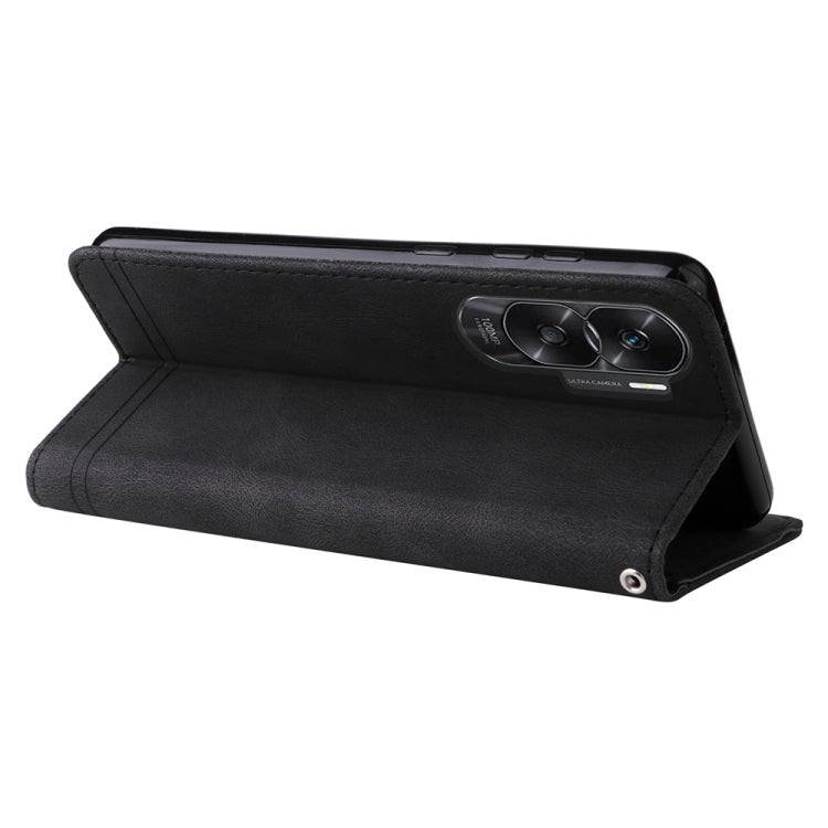 For Honor X50i 5G Skin Feel Life Tree Metal Button Leather Phone Case