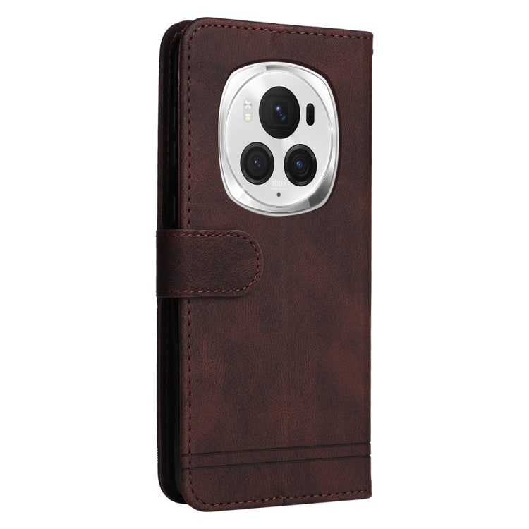 For Honor Magic6 Pro Skin Feel Life Tree Metal Button Leather Phone Case