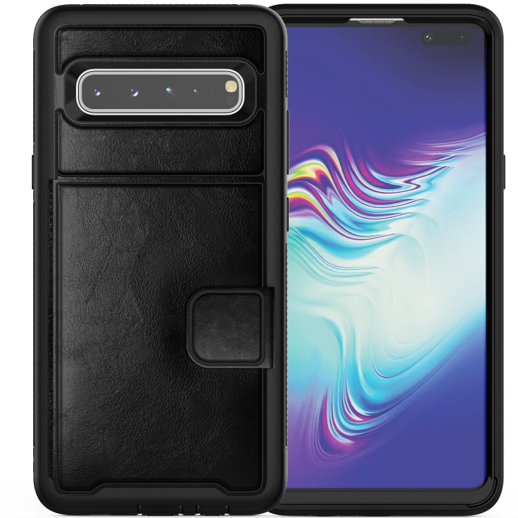 For Samsung Galaxy S10 Shockproof PC + TPU + PU Leather Protective Case with Holder & Card Slot & Wallet