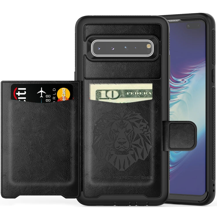 For Samsung Galaxy S10 Shockproof PC + TPU + PU Leather Protective Case with Holder & Card Slot & Wallet