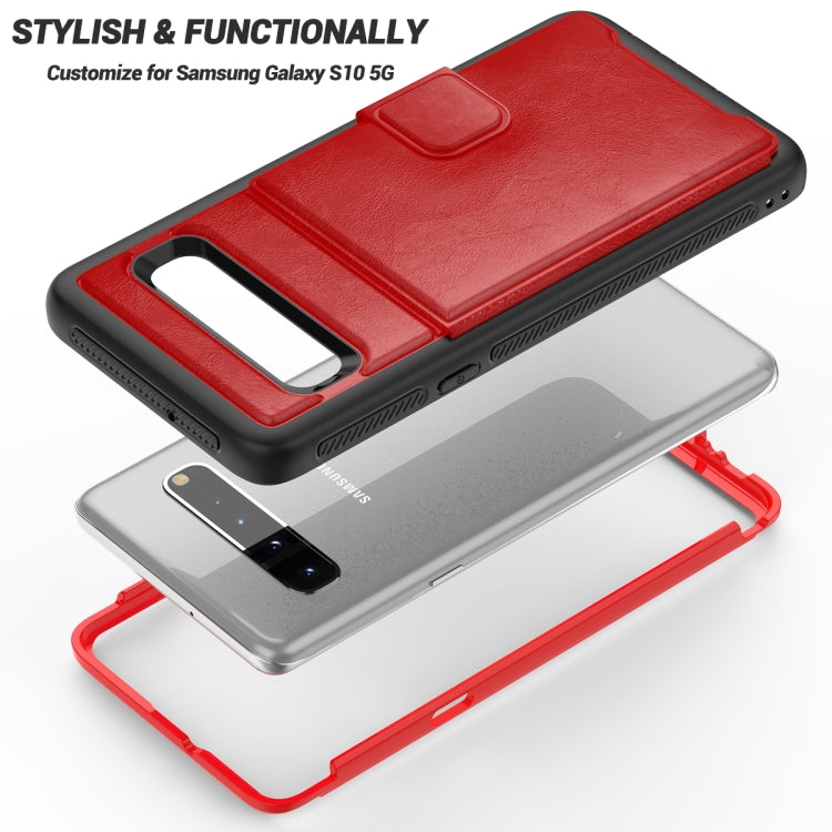 For Samsung Galaxy S10 Shockproof PC + TPU + PU Leather Protective Case with Holder & Card Slot & Wallet