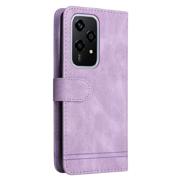 For Honor 200 Lite Global Skin Feel Life Tree Metal Button Leather Phone Case