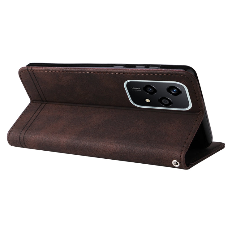 For Honor 200 Lite Global Skin Feel Life Tree Metal Button Leather Phone Case