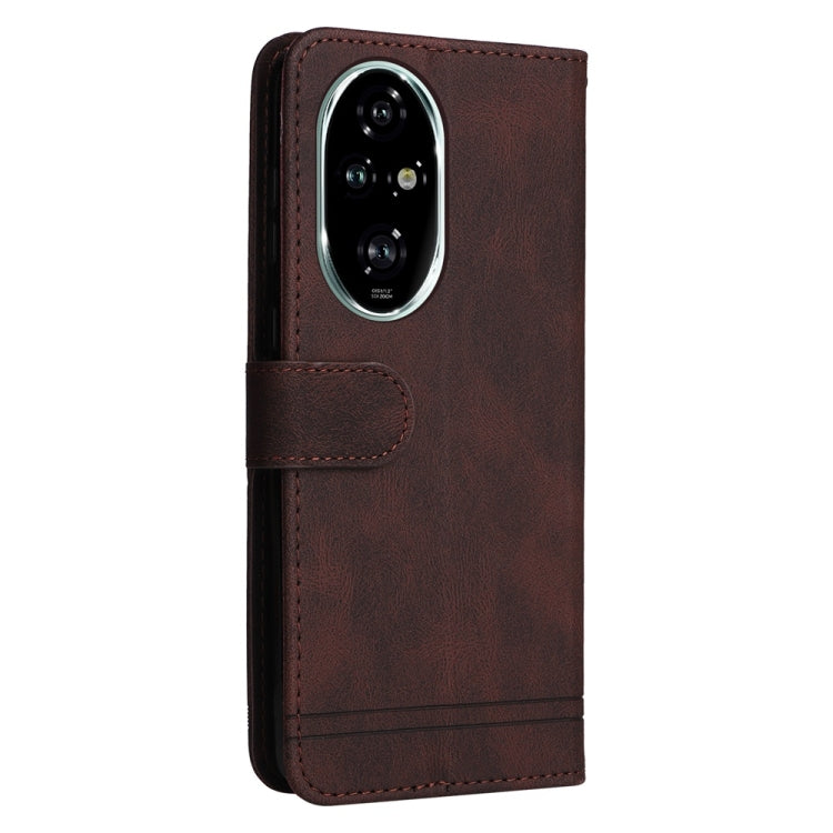 For Honor 200 Pro Skin Feel Life Tree Metal Button Leather Phone Case