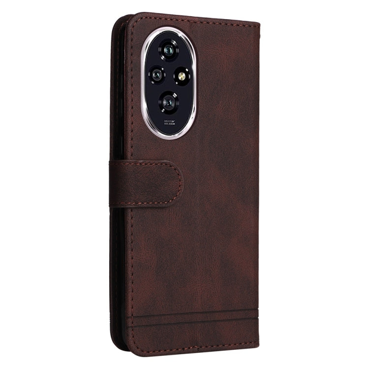 For Honor 200 Skin Feel Life Tree Metal Button Leather Phone Case
