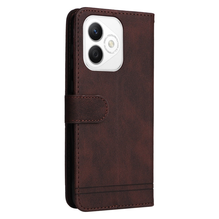 For Honor X60i Skin Feel Life Tree Metal Button Leather Phone Case