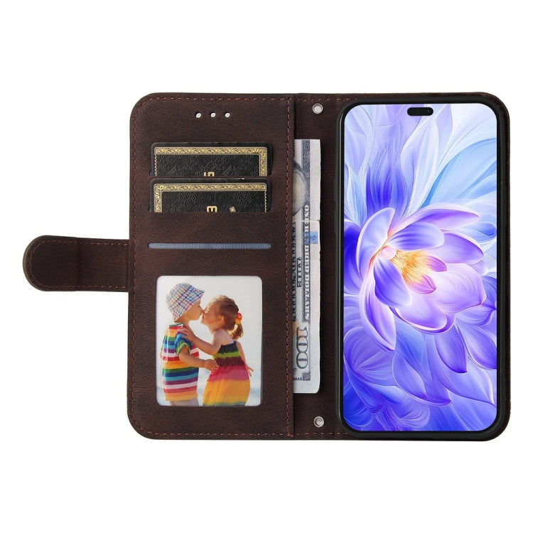 For Honor X60i Skin Feel Life Tree Metal Button Leather Phone Case