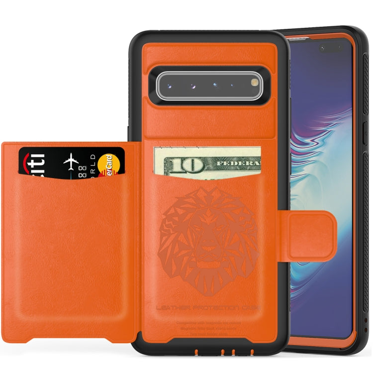 For Samsung Galaxy S10+ Shockproof PC + TPU + PU Leather Protective Case with Holder & Card Slot & Wallet