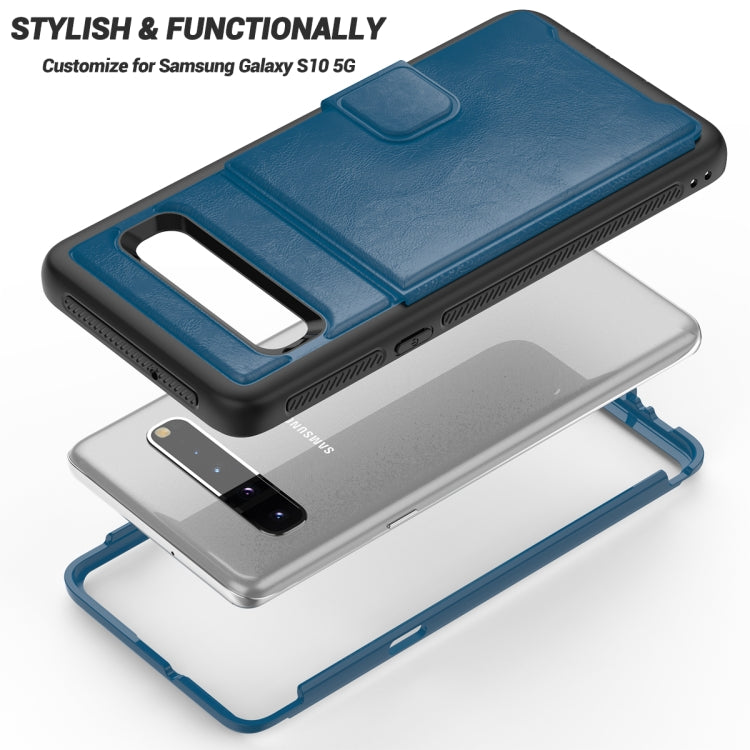 For Samsung Galaxy S10+ Shockproof PC + TPU + PU Leather Protective Case with Holder & Card Slot & Wallet