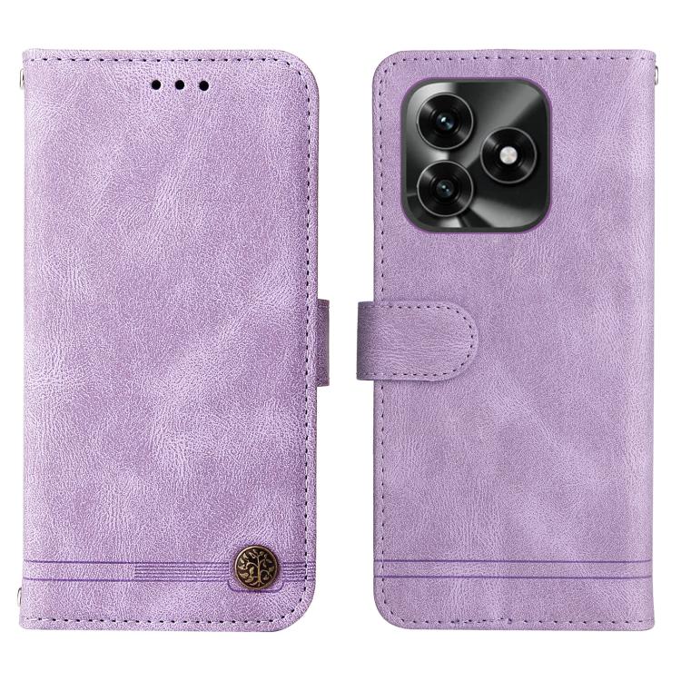 For Honor X5c Plus Skin Feel Life Tree Metal Button Leather Phone Case