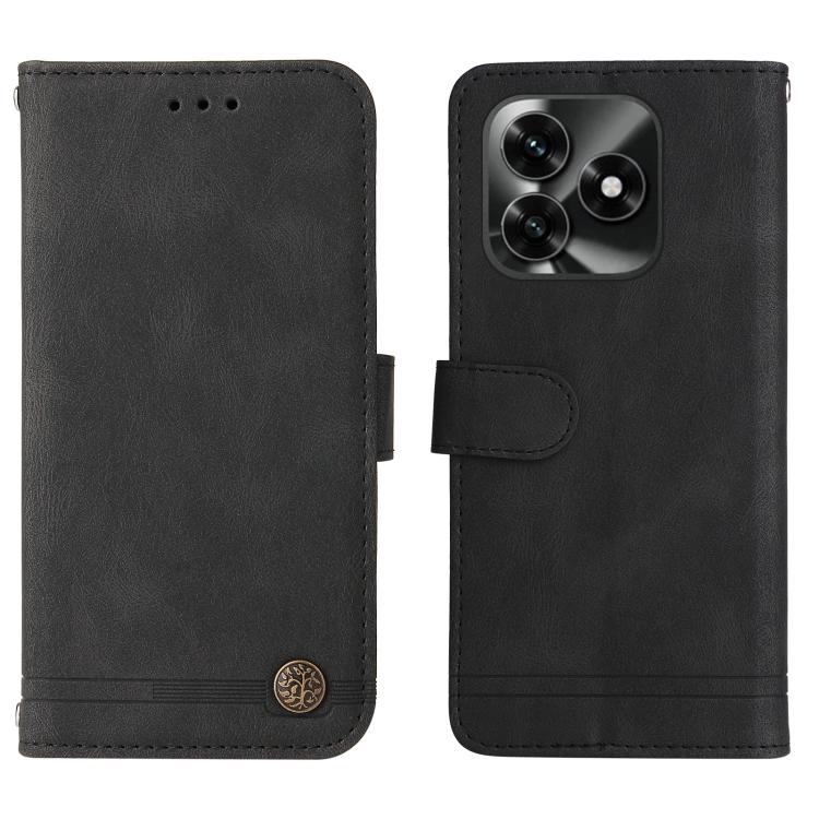 For Honor X5c Plus Skin Feel Life Tree Metal Button Leather Phone Case