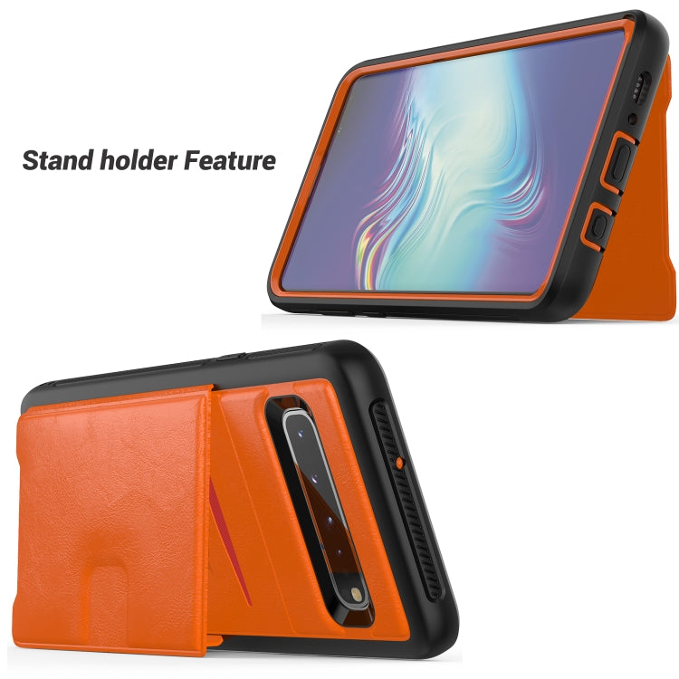 For Samsung Galaxy S10e Shockproof PC + TPU + PU Leather Protective Case with Holder & Card Slot & Wallet