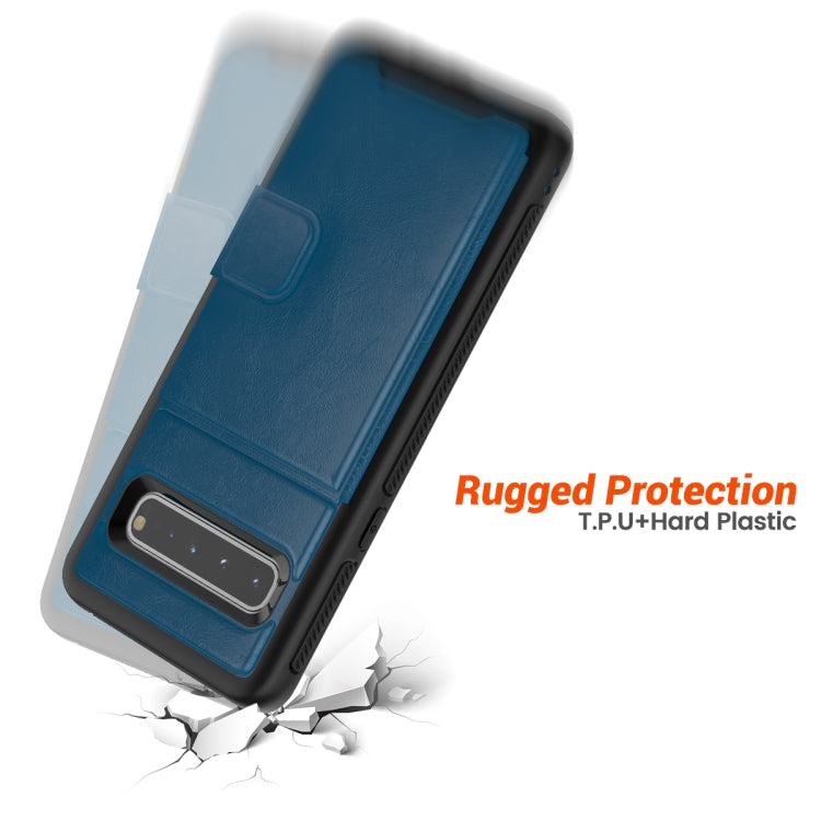 For Samsung Galaxy S10e Shockproof PC + TPU + PU Leather Protective Case with Holder & Card Slot & Wallet