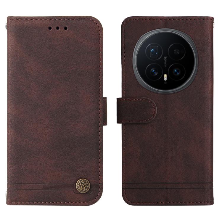 For Honor Magic8 Skin Feel Life Tree Metal Button Leather Phone Case