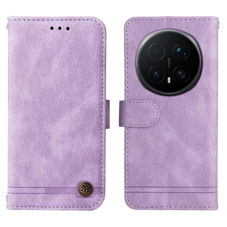 For Honor Magic8 Pro Skin Feel Life Tree Metal Button Leather Phone Case